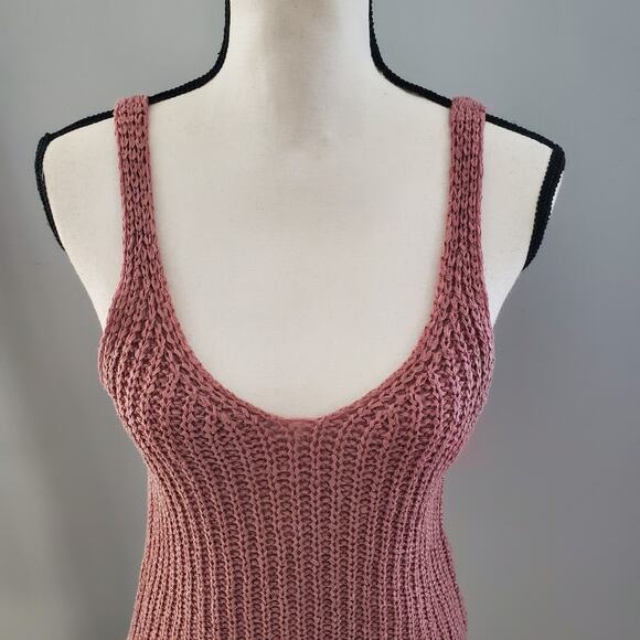 Mood & Madison Pink V-Neck Knit Tank Top S - Picture 3 of 6
